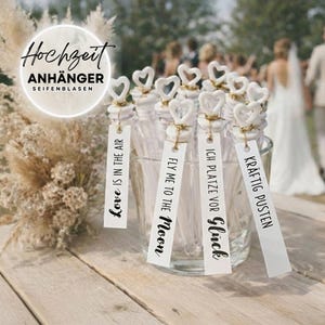 Seifenblasen Hochzeit | Etiketten Hochzeitsdeko | Anhänger für Seifenblasen - 50er Pack