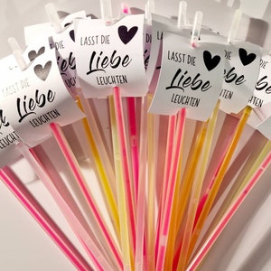 Hochzeitsdeko Knicklichter Leuchtstäbe Glow-Sticks Hochzeit Set 50 Stück