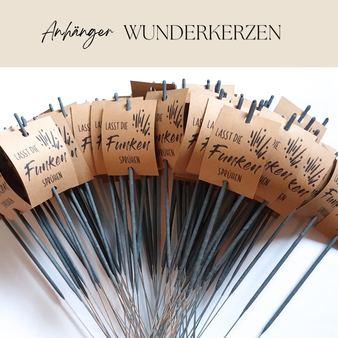 Hochzeitsdeko Wunderkerzen Anhänger Vintage Hochzeit KraftpapierOptik
