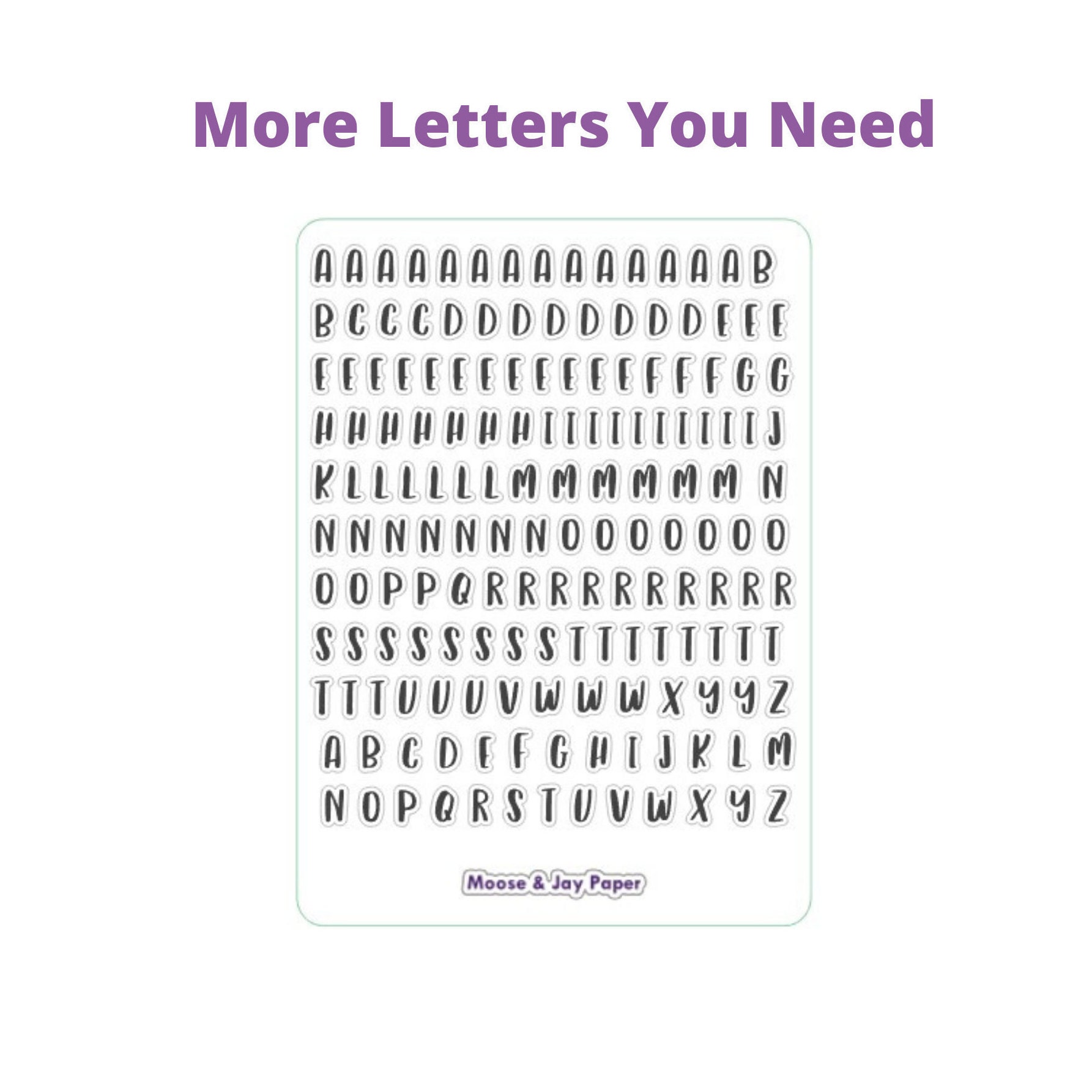 Choose Font Alphabet Stickers Letter Frequency Layout to Spell