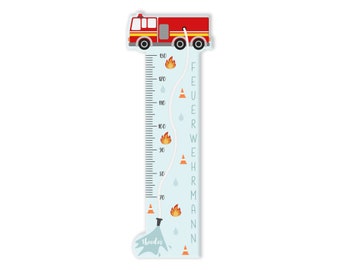Bâton de mesure pour enfants - design "Pompiers"