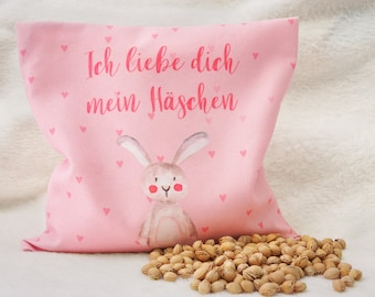 Baby Wärmekissen personalisiert - Kirschkernkissen mit  Namen *Hase* - swook