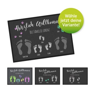 Doormat deco "Footprints" | Choose your variant | personalized with name | Doormat for families, couples, dog and cat owners