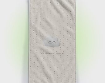 Personalized towel with a sleepy cloud
