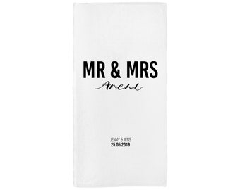 Wedding towel "Mr. & Mrs." | Valentine's Day gift | Wedding gift | personalized bath towel