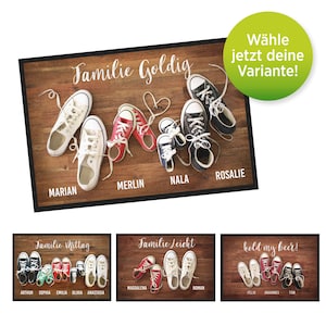 Doormat deco "Sneakers" | Choose your variant | personalized with name | Doormat for families, couples, shared apartments, friends | with your text