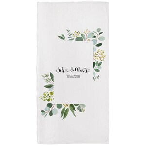 Wedding towel &quot;Eucalyptus Love&quot;, Valentine&#39;s Day gift, wedding gift, personalized bath towel