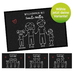 Doormat deco &quot;Family&quot; in many variations | personalized doormat