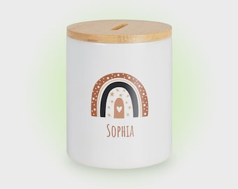 Rainbow Crosses Design Money Box - Personalizable