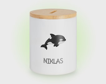 Sleepy money box in Orca design - Personalizable