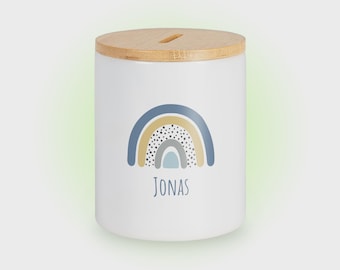 Rainbow Star Design Money Box - Personalizable