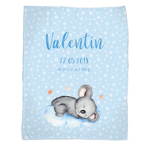 Baby blanket with name &quot;Koala&quot;, baby blanket personalized