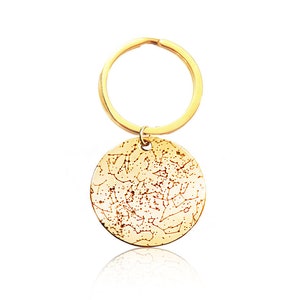Custom Personalized Star Map Gold Plated Stainless Steel Round Necklace or Keychain Medium Size  The ORIGINAL Star Map Jewelry