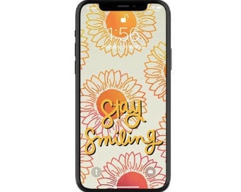 Fondo de pantalla del teléfono floral, fondo del teléfono, fondo del IPhone Boho, teléfono fondo de descarga digital, teléfono fondo de pantalla Digital Descargar