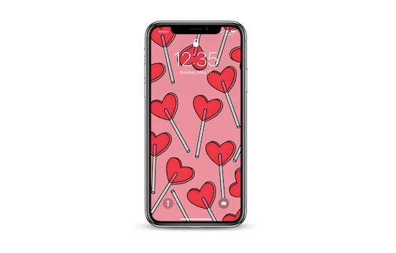 Heart Lollipop Valentine'S Day Phone Background For IPhone.