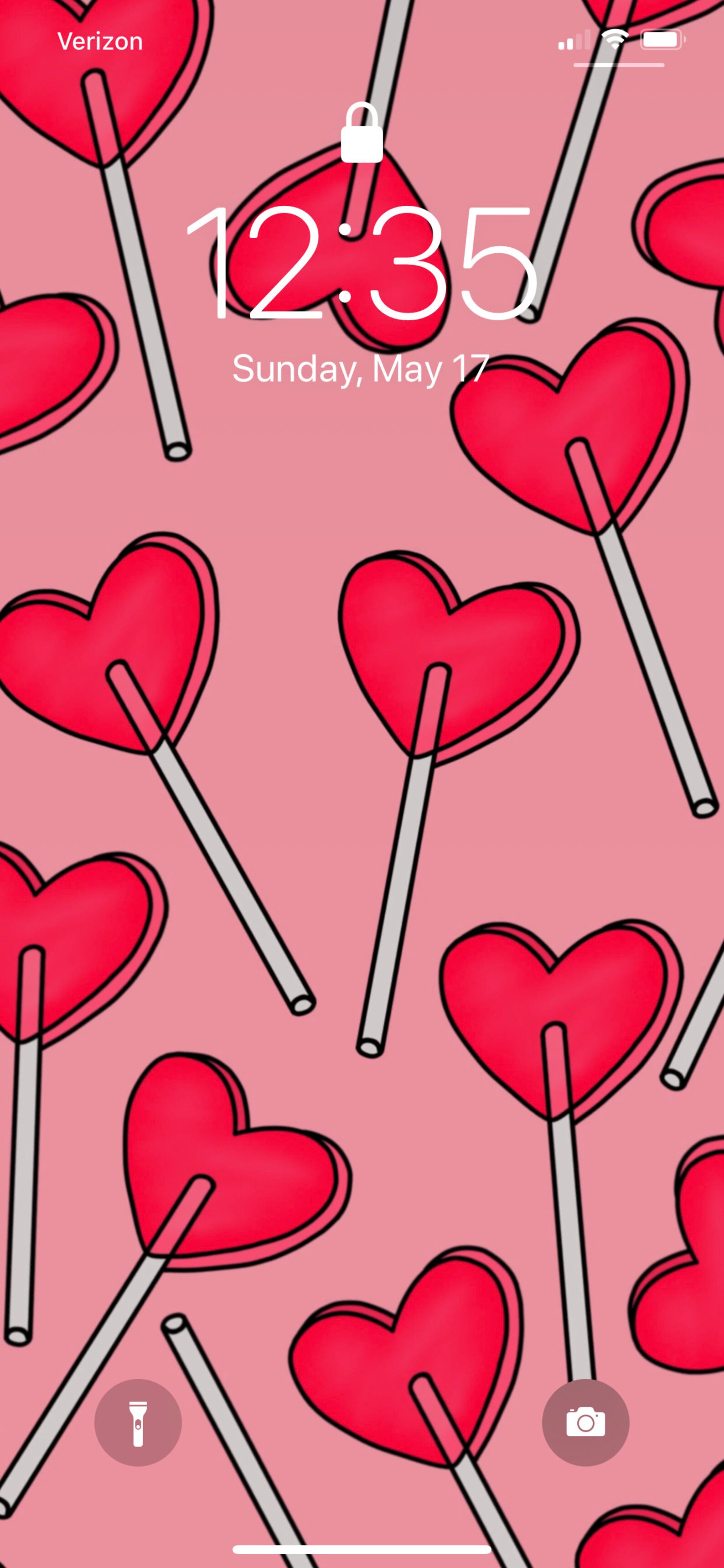 Heart Lollipop Valentine’s Day Phone Background for IPhone | Etsy