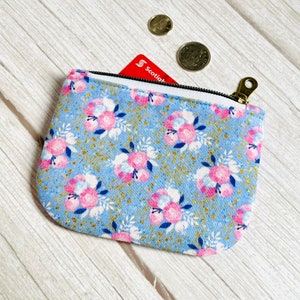 Porte-monnaie - fleurs scintillantes / petit porte-monnaie avec fermeture éclair - pièce de monnaie carte de crédit oreillette câble artisanat notion pochette cadeau portefeuille pour filles adolescentes
