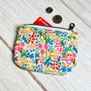 Porte-monnaie - Cream Meadow / Rifle Paper Co - petit porte-monnaie avec fermeture éclair - pièce de monnaie carte de crédit oreillette câble artisanat pochette cadeau portefeuille