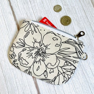 Porte-monnaie en toile - lin mochi / petit porte-monnaie - pièce de monnaie carte de crédit oreillette câble artisanat sacs pochette portefeuille - cadeau pour fille adolescente