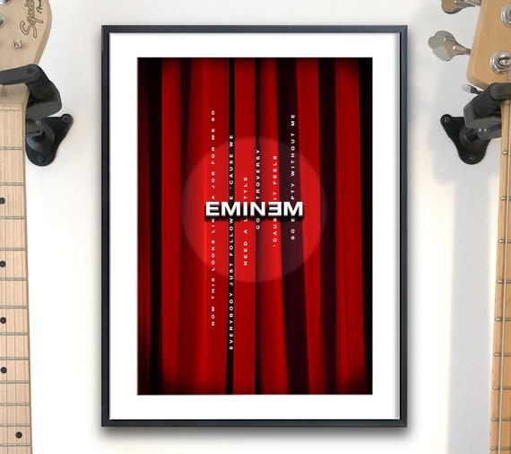 Eminem Without Me Acrostic Lyrics Typographic Print Etsy