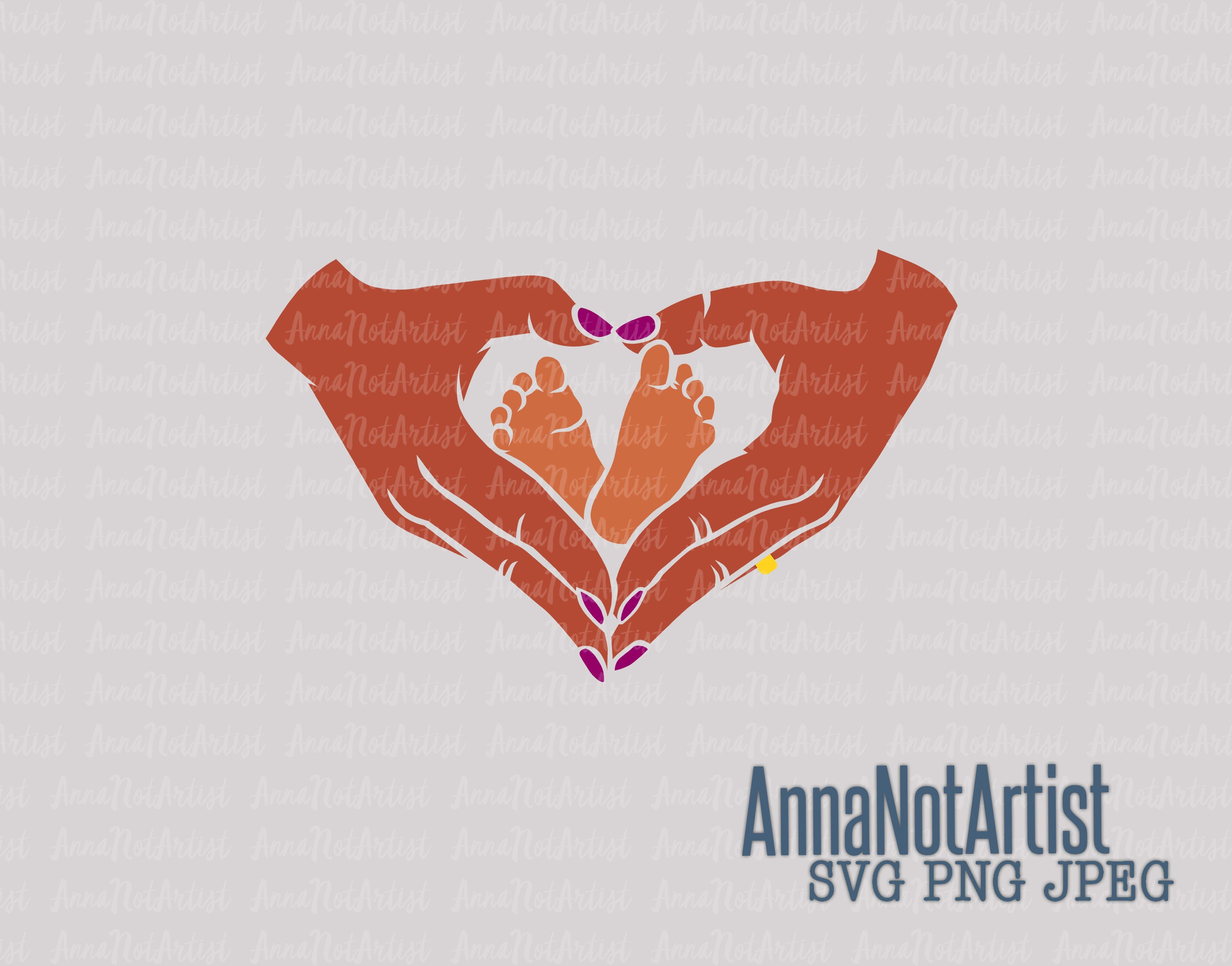 Download Svg Png Jpeg Baby Feet In Mothers Hands Heart Shaped 300 Etsy