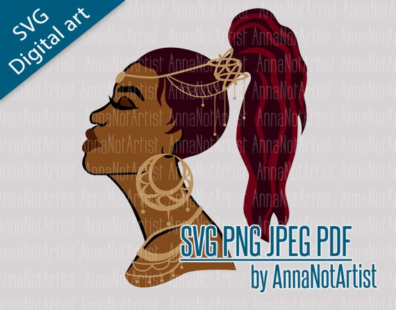 SVG PNG JPEG: Diva With Golden Jewelry Beautiful Young Woman - Etsy