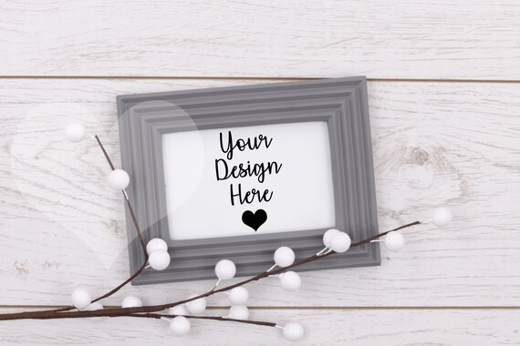 Styled Frame Mockup Grey Frame Mockup Styled Stock Photography