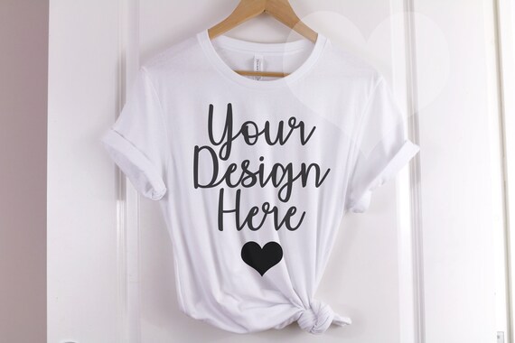 Download White Bella Canvas 3001 T Shirt Mockup Bella Canvas T Shirt Etsy PSD Mockup Templates