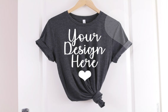 Download Heather Dark Grey Bella Canvas 3001 T Shirt Mockup Bella Etsy