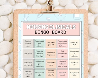 Nursing Clinicals Bingo Game: Student Nurse Learning Resource (Digital Download)