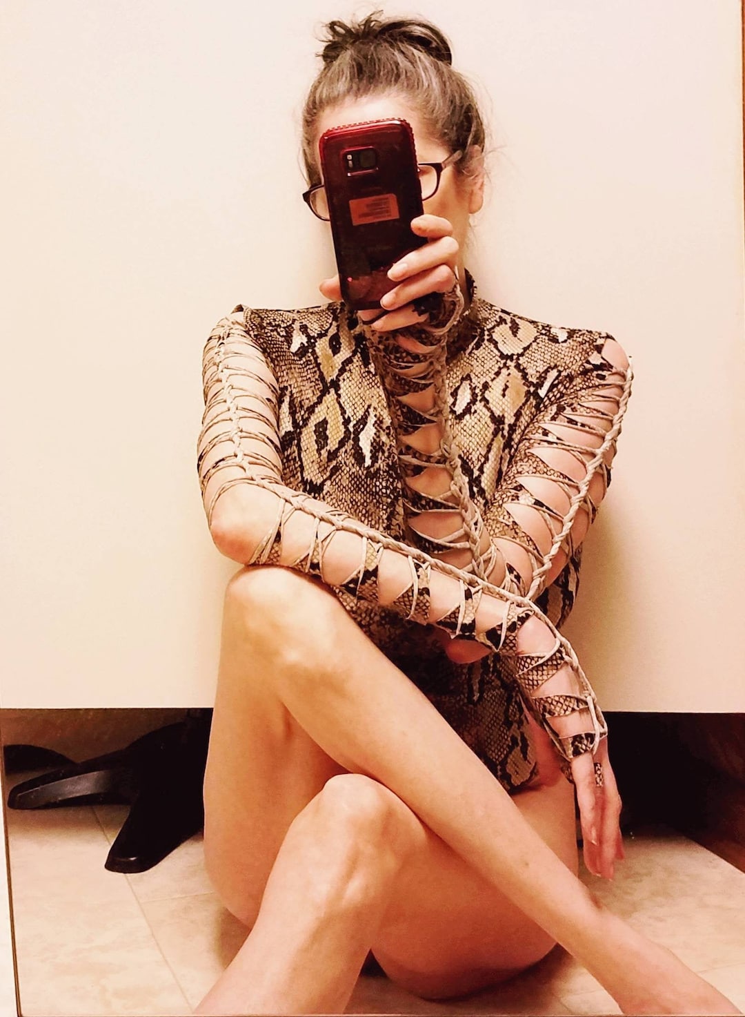 snakeskin nike bodysuit