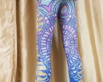 Mieux butt ascenseur tressage leggings colorés violet bleu mandala impression boho danse printemps été 2020 festival hot yoga pantalon psy rave hooper