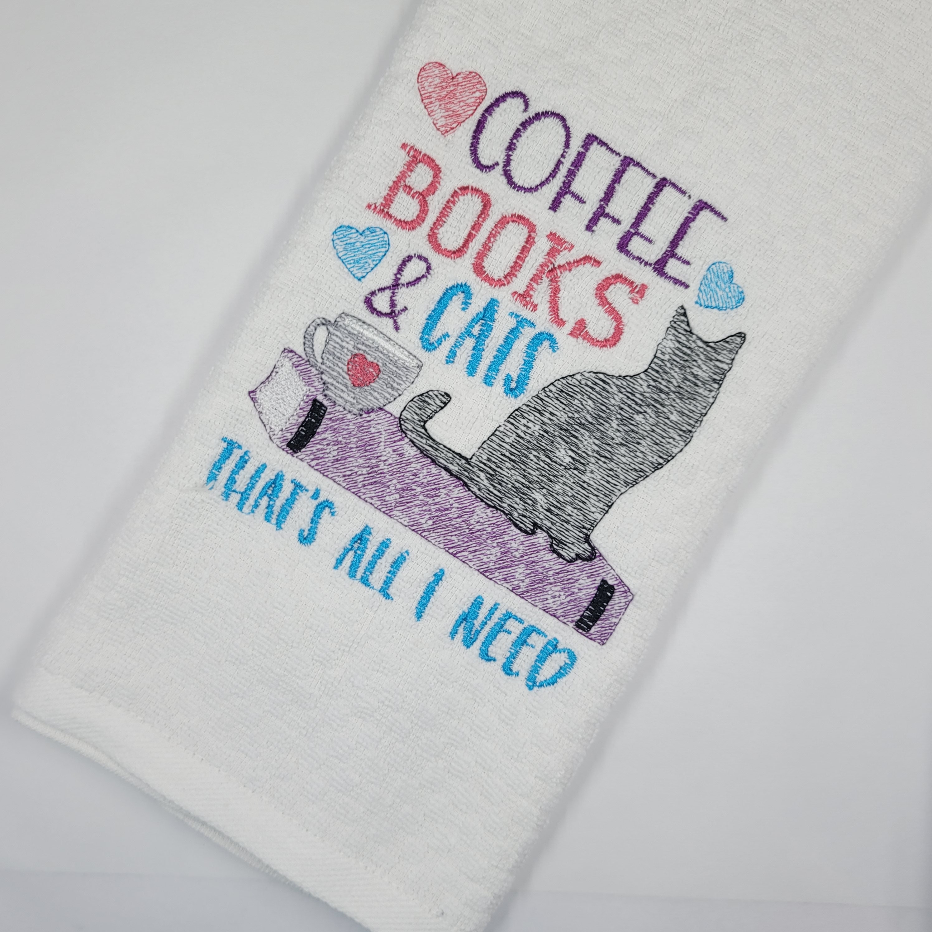 Feline Cat Lover Gift Microfiber Waffle Towel Inspirational Sublimation Design Enjoy Your Life Cat Trolley Kitchen Towel