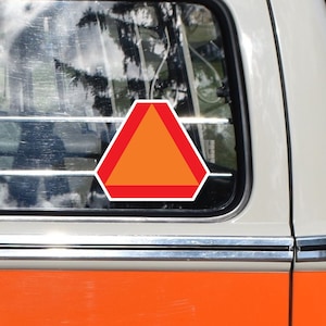 Slow Moving Vehicle Decal, Car Decal, Sticker for Slow Moving Cars, Golf Cart Hazard Sign