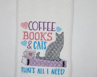 Feline Cat Lover Gift Microfiber Waffle Towel Inspirational Sublimation Design Enjoy Your Life Cat Trolley Kitchen Towel