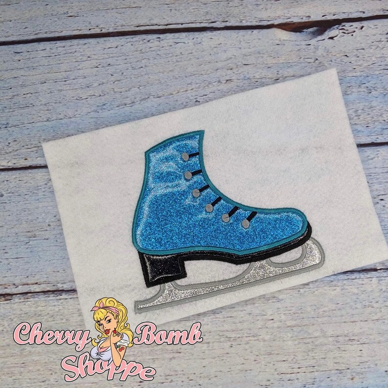 Ice Skate Applique Machine Embroidery DIGITAL DOWNLOAD Etsy