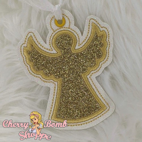 Angel Open Wing Ornament, ITH, Applique, Embroidery Design - DIGITAL DOWNLOAD