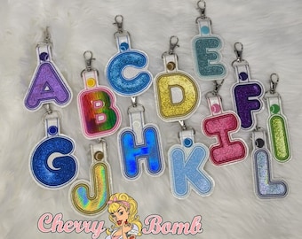 Bubble Alpha Key Fobs, ITH - Machine Embroidery - DIGITAL DOWNLOAD