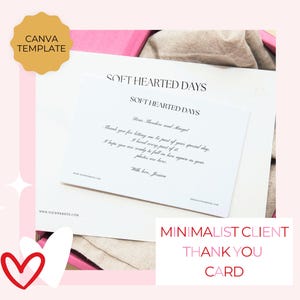 Plantilla minimalista de tarjeta de agradecimiento para clientes, nota de agradecimiento del fotógrafo, tarjeta de agradecimiento personalizada para empresas, plantilla de Canva