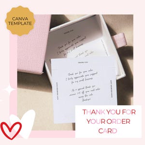 Modèle de carte de remerciement pour votre commande, bon cadeau modifiable, modèle de carte de remerciement client du photographe, coupon de réduction