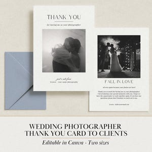 Wedding Photography Client Thank You Card Template – Canva Editable Digital Download Gift 4x6 5x7 inch