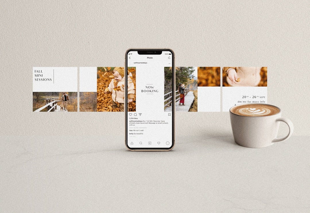 Minimalist Instagram Carousel Template for Photographers Fall - Etsy