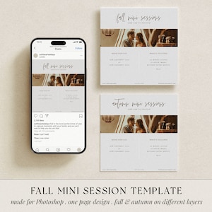Fall Mini Session Template: Photography Marketing Instagram Post (Photoshop Template)