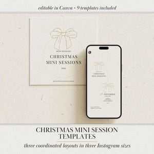 Canva-mallar för minifotografering med julbilder — Set med 9 Instagram-inlägg och berättelser — Den klassiska romantiksamlingen