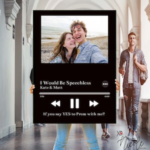 EDITABLE Prom Proposal Sign - Proposal Sign - HOCO Proposal - Music Personalized Song Sign - Say Yes to Prom - INSTANT - Proposal Sign Idea