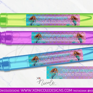 Die kleine Meerjungfrau Bubbles - Bubbles Zauberstab - The Little Mermaid Party - Bubble Favors - Mermaid Party - Bubble Labels - Mermaid Bubbles