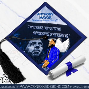 Graduation Cap Topper - Graduation Topper - Graduation Gift - Nipsey Hussle - Graduation Party - Custom Grad Quote - Grad Cap Topper - Grad
