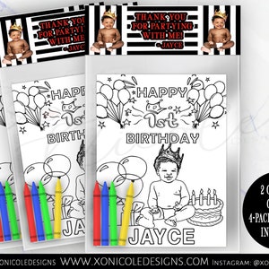 Notorious Coloring Pack - Notorious Baby Theme Coloring Cards - The Big One Coloring Sheets - Notorious party - Gedruckt - Biggie Party