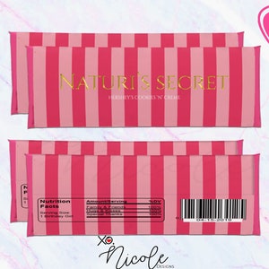 VS PINK Candy Bar Favors - Candy Bar Favors - Victoria Secret Candy Bars - Printed - Digital - Custom Candy Bars