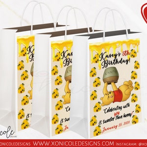 Classic Winnie The Pooh Theme Party Favor Bags - Candy Bags - Birthday Party Favors - Winnie The Pooh Party - Winnie The Pooh Gift Bags